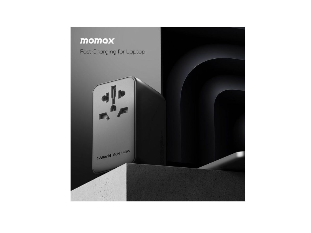 Buy Momax 1-World 140W GaN 4-Port AC Travel Adapter + USB-C Cable in Qatar Buy Momax 1-World 140W GaN 4-Port AC Travel Adapter + USB-C Cable in Qatar